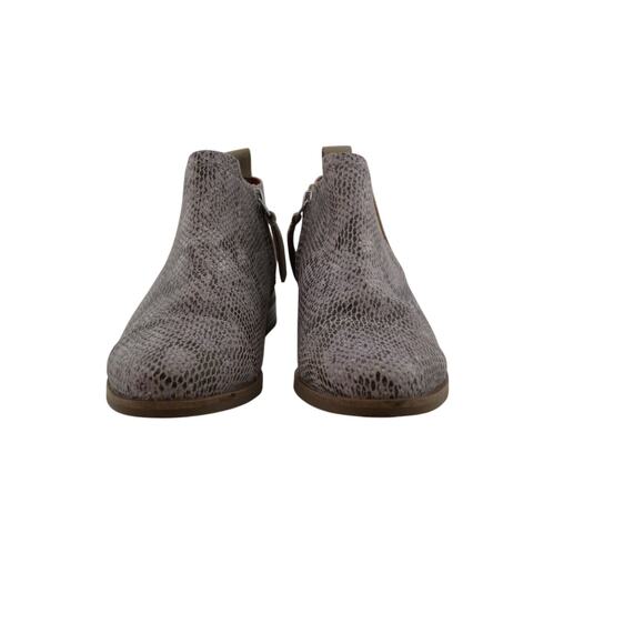Snake Skin Suede Booties - Toms Women's Ankle Boots Zip - Stylish Stretch Design - Picture 4 of 10